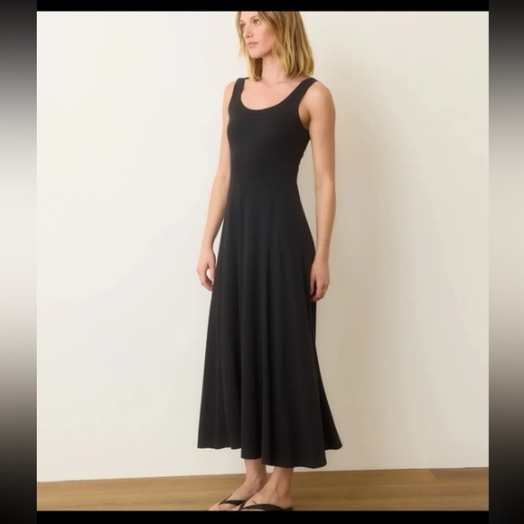 Marine Layer Lexi Rib Sun-In Fit & Flare Dress in Black 
size Medium - Picture 6 of 12